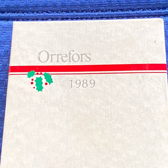 1989 ORREFORS CRYSTAL CHRISTMAS ORNAMENT BRAND NEW WITH TAGS IN ORIGINAL BOX - Picture 3 of 10